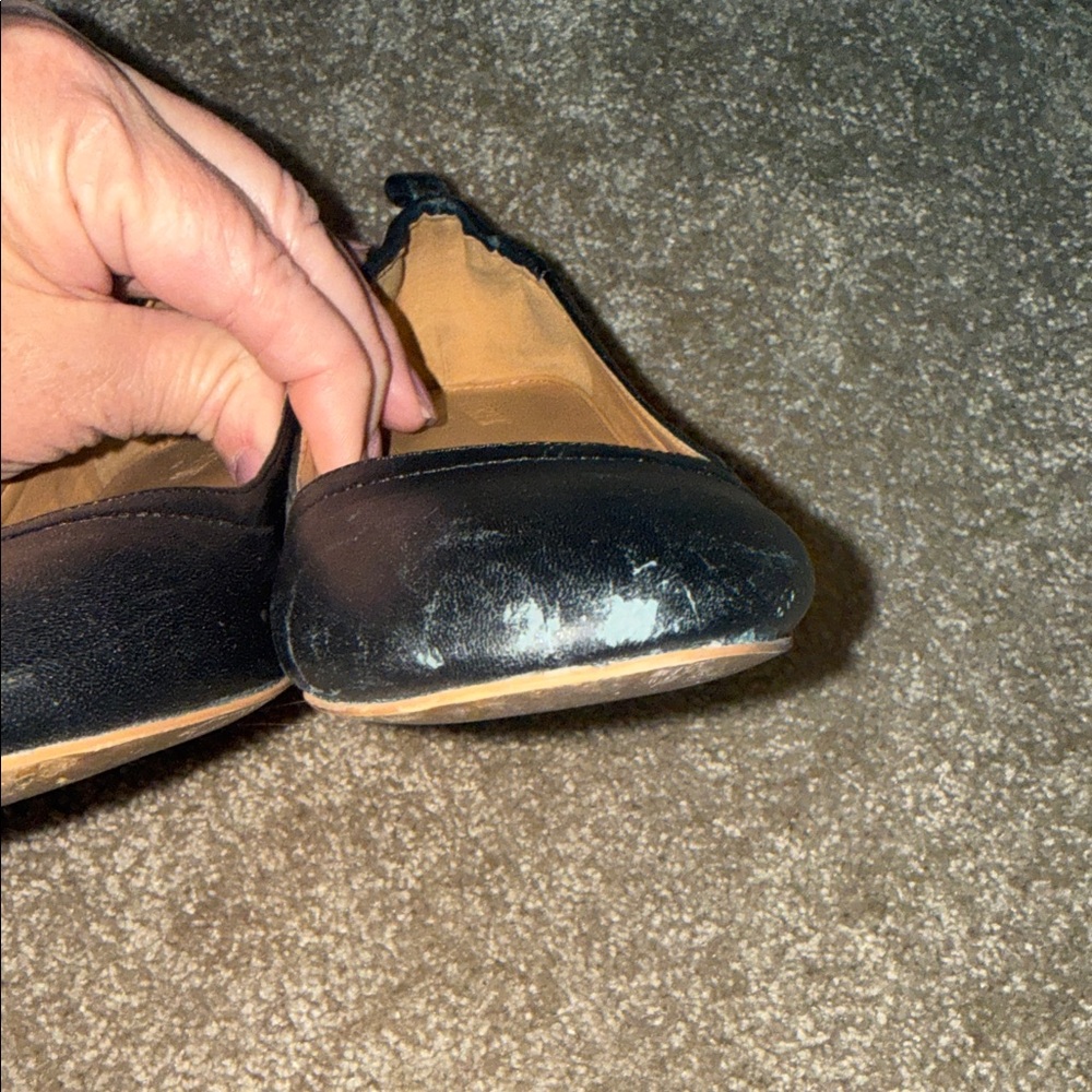 J. Crew Black Leather Low Block Heel Ballet Pumps - size 7 - Picture 5 of 7